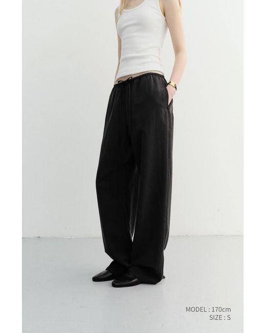 DUNST Black Drawstring Casual Pants