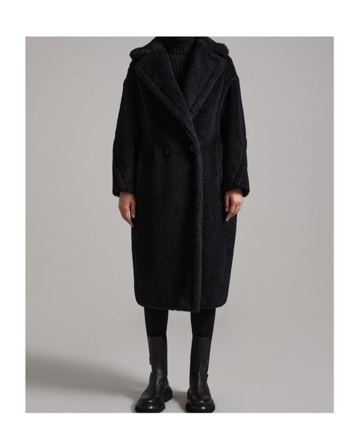 Max Mara Black Tedgirl Button-Up Long Coat