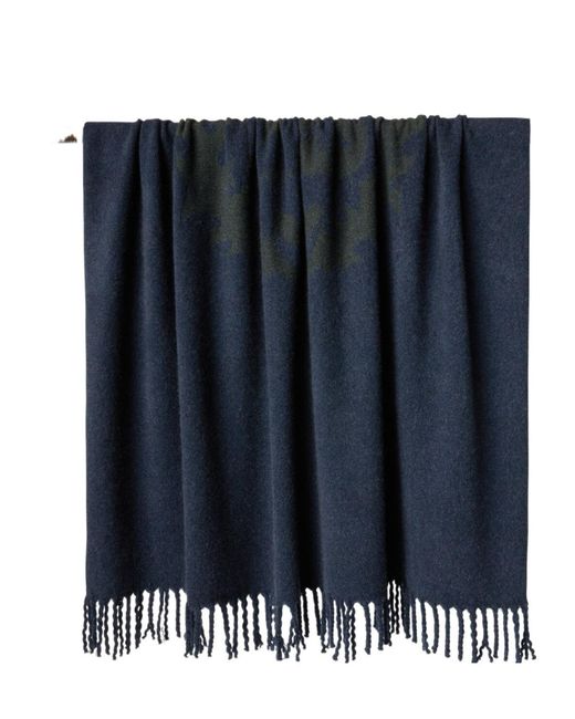 Loro Piana Blue Fringed Blanket for men
