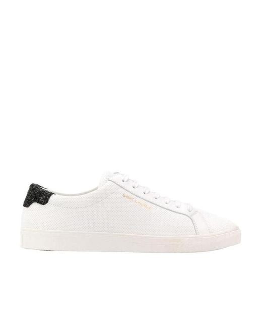 Saint Laurent White Low-Strapped Casual Sneakers