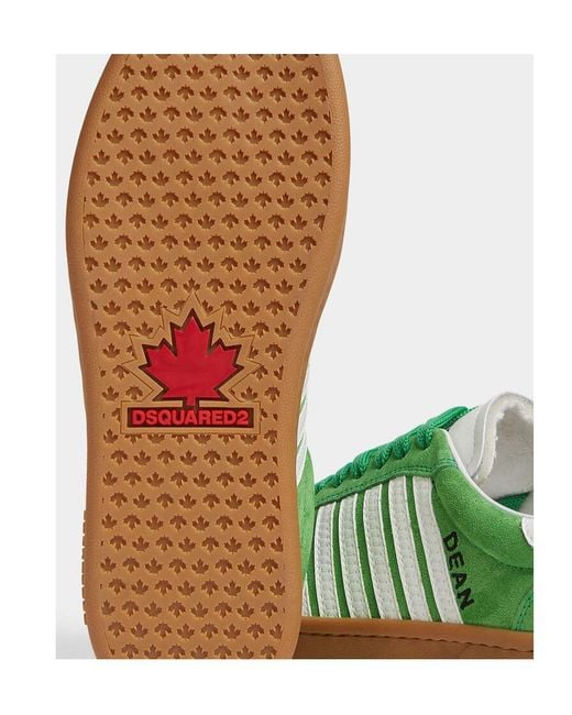 DSquared² Green Striped Suede Trainers
