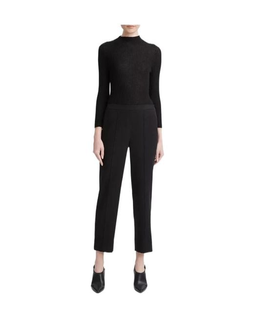 Vince Black Flannel Mid-Rise Easy Pull-On Pants