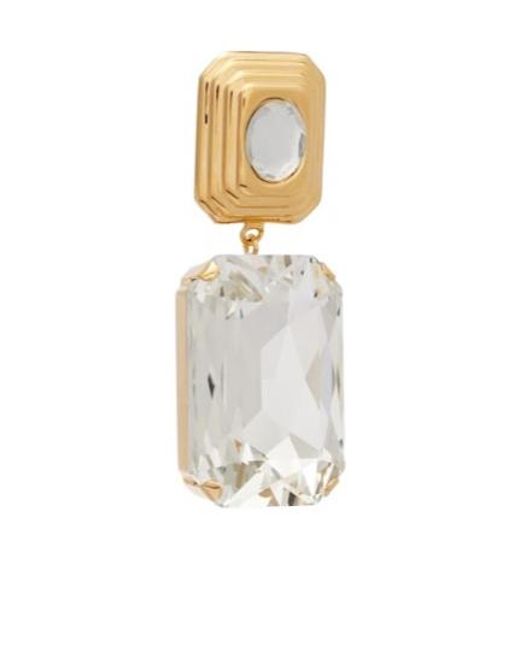 Alessandra Rich Metallic Crystal-Embellished Clip-On Earrings