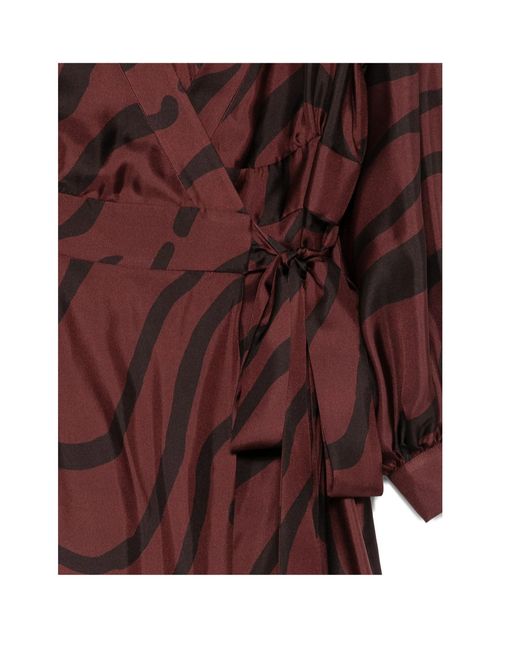 Raquel Diniz Purple Zebra-Print Wrap Dress