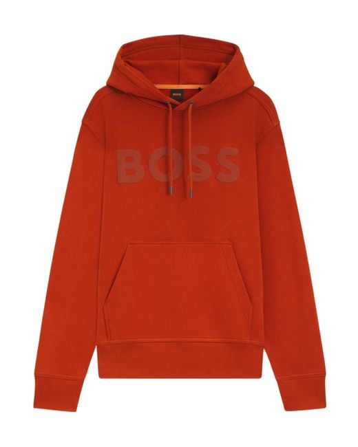 Boss Orange Hoodie Relaxed-Fit Drawstring Hoodie for men