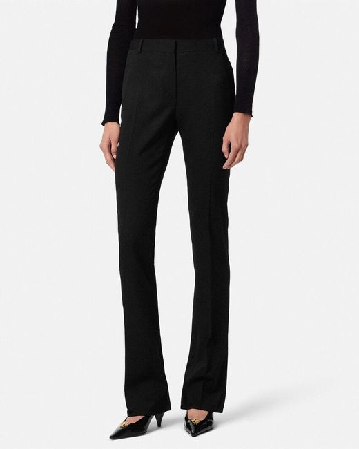Versace Black Flared-Leg Trousers