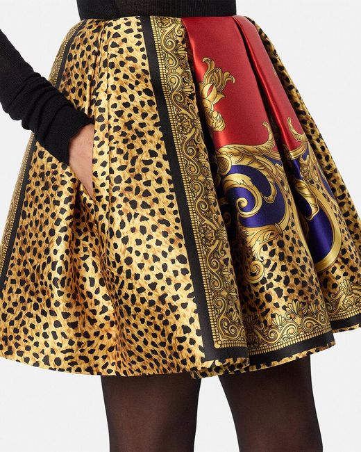 Versace Red Volume-Pleats Ballet Mini Skirt