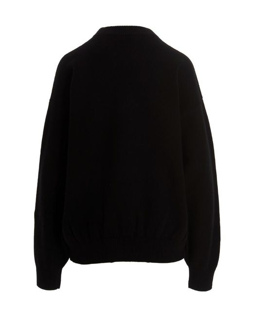 Alexander Wang Black Beiress Crystal-Embellished Wool Jumper