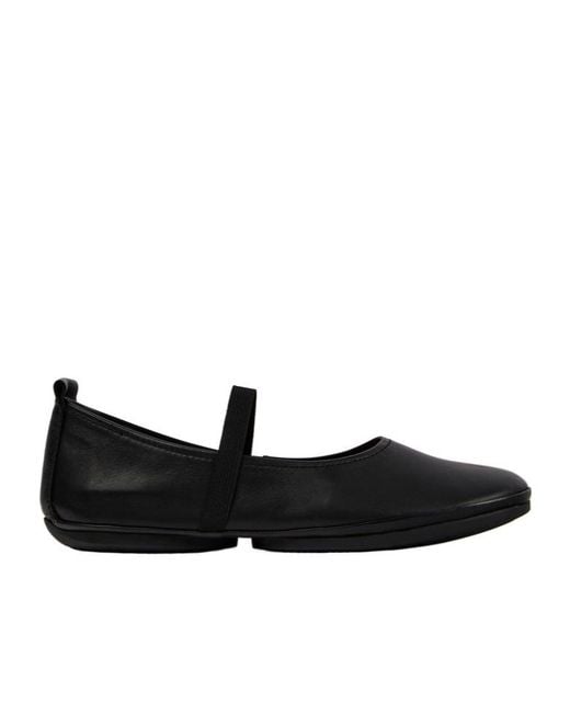 Camper Black Right Nina Leather Ballerina Shoes