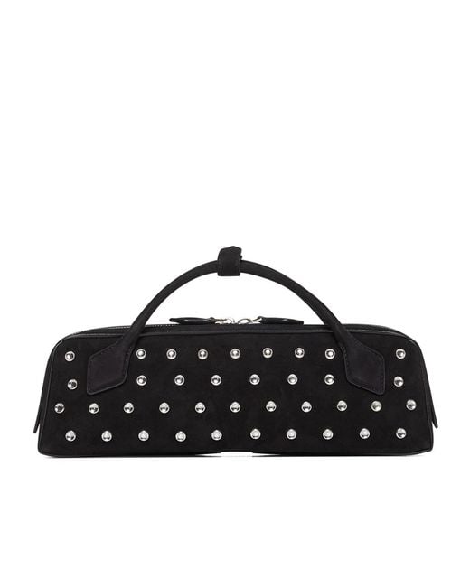 Alaïa Black Alaïa Logo Printed Embellished Tote Bag