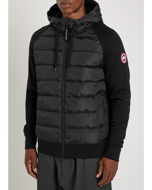 Canada Goose Black Hybridge Huron Hooded Shell And Cotton Jacket for men