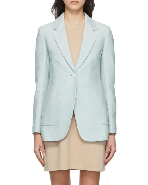 Max Mara Gray Breasted Slim Suit Coat