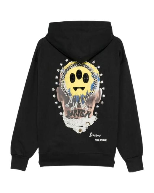 Barrow Black Graphic Back Print Hoodie for men