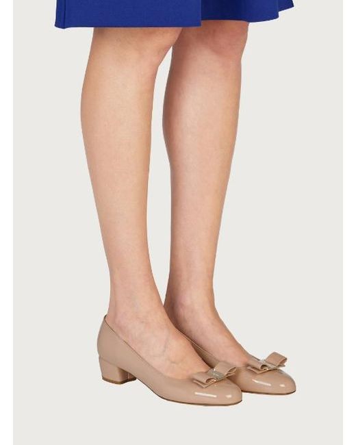 Ferragamo Natural Gancini Leather Pumps