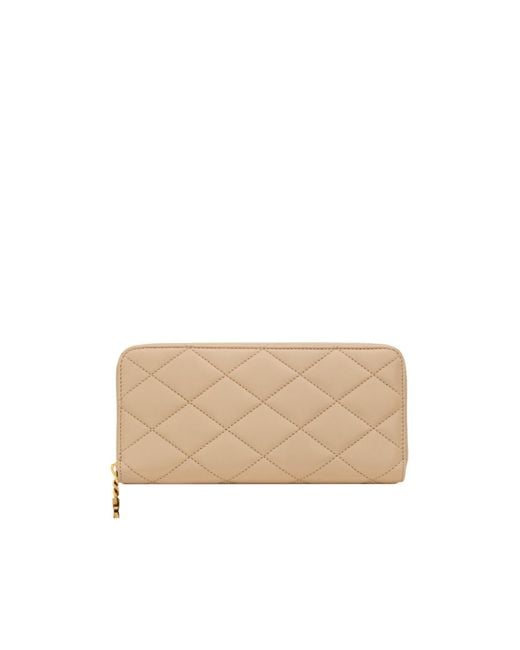 Saint Laurent Natural Cassandre Bijou Zipper Wallet