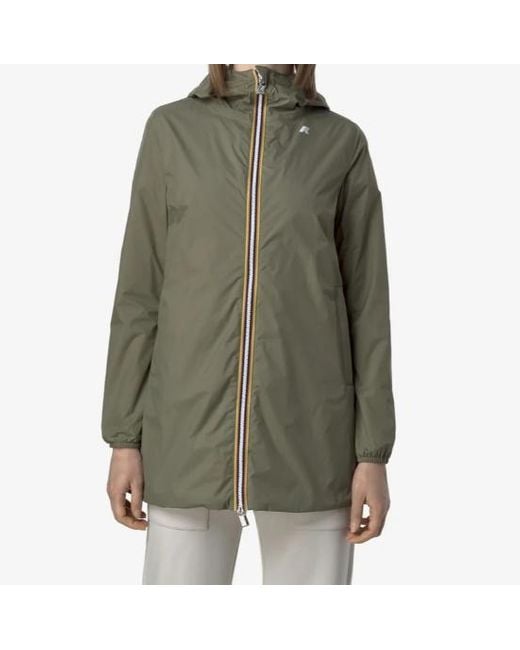 K-Way Green Reversible Waterproof Mid Jacket