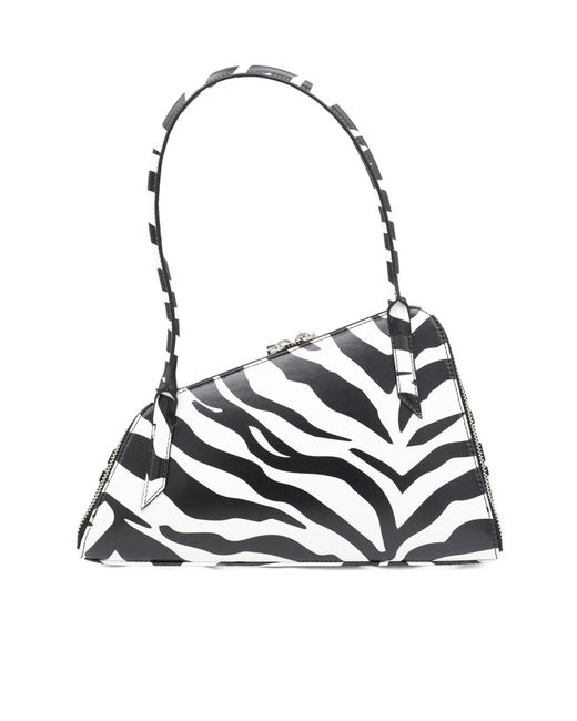 The Attico White Sunrise Zip-Up Shoulder Bag
