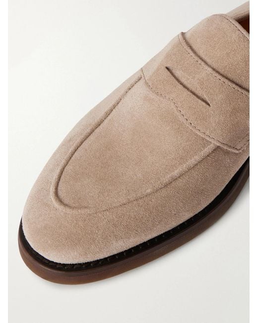 Brunello Cucinelli Brown Penny Loafers for men