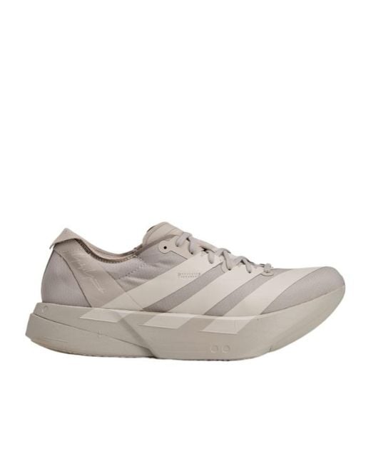 Y-3 Gray Adios Pro 4 Striped Running Shoes for men