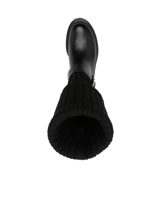 Gianvito Rossi Black Thurso Strap Detailed Pull-On Biker Boots