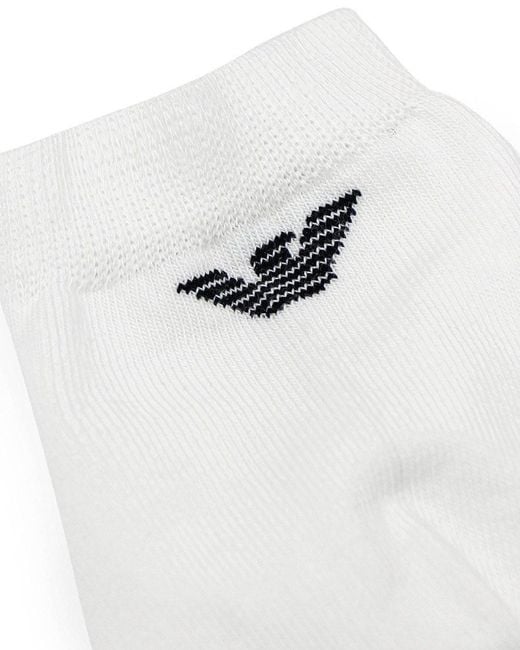 Emporio Armani White Logo Knitted Socks for men