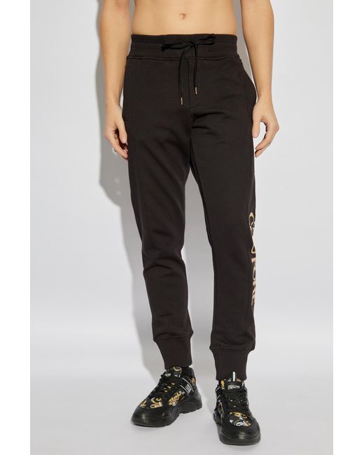 Versace Jeans Black Couture Logo Jogger Pants for men