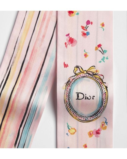 Dior Pink Iviera Floral Portrait Maxi Mitzah Scarf