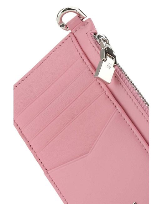 Givenchy Pink Logo-Plaque Leather Wallet