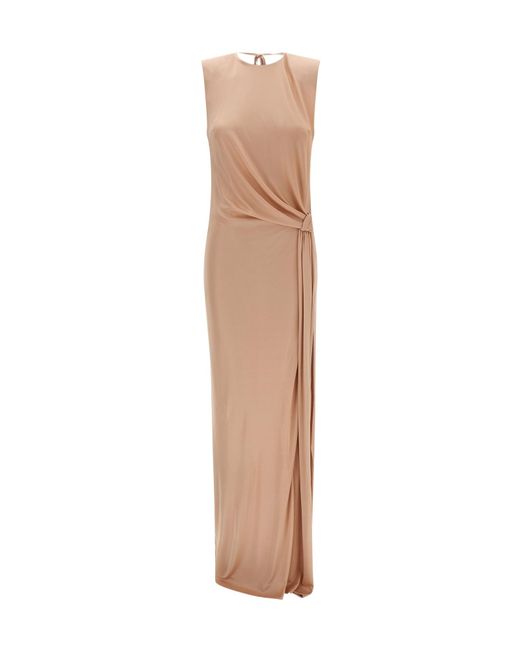 Elisabetta Franchi White Open Back Sleeveless Carpet Dress