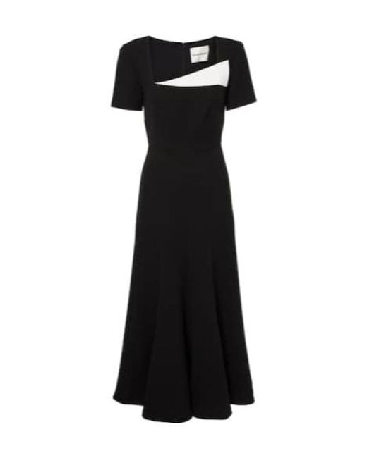 Roland Mouret Black Cady Midi Dress