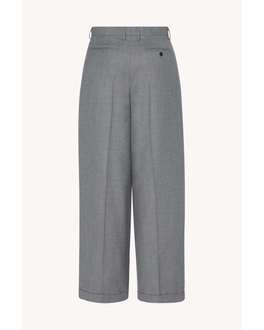 The Row Gray Pleated Trousers