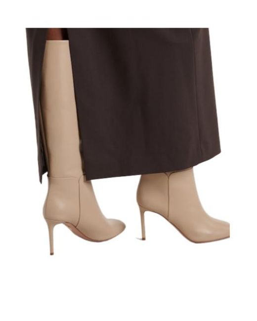 Aquazzura White Leather Knee-High Boots