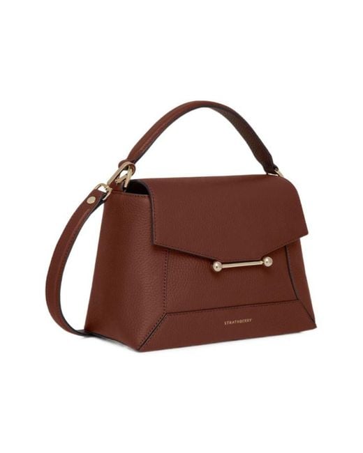Strathberry Brown Mosaic Leather Tote Bag
