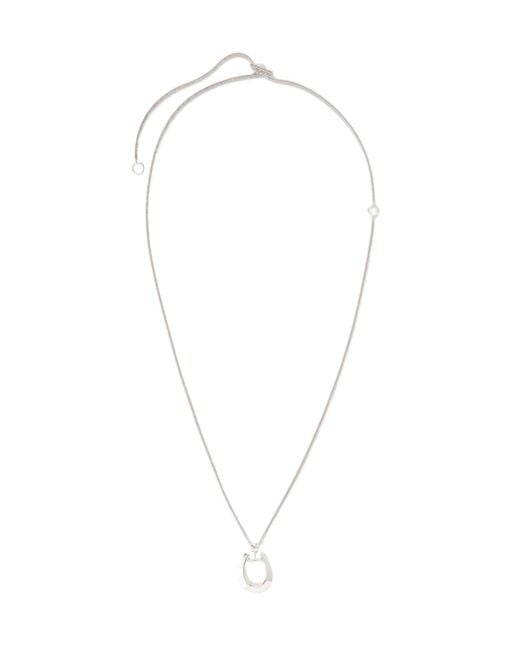 Jil Sander White Horseshoe-Pendant Necklace