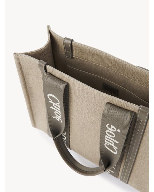 Chloé Natural Chloé Woody Medium Tote Bag