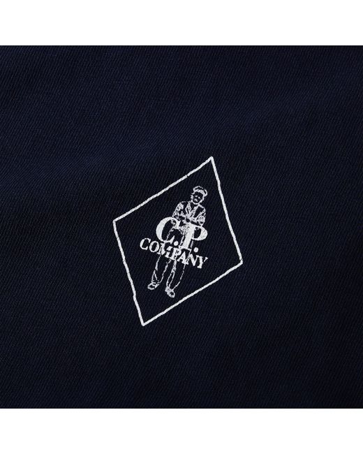 C P Company Blue Logo Crew Neck T-Shirt for men