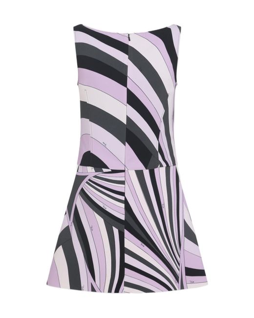 Emilio Pucci Black Abstract-Print Sleeveless Dress