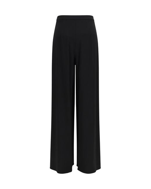 Max Mara Black Pleated Jersey Palazzo Pants