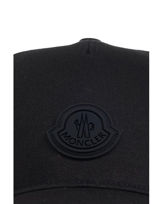 Moncler Black Logo Patch Baseball Cap