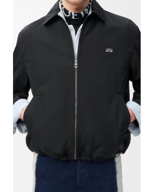 Loewe Black Canvas Zip-Up Jacket for men