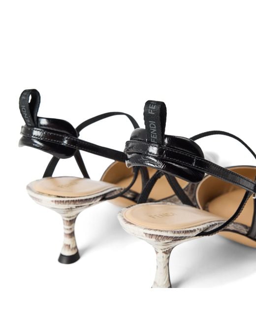 Fendi Metallic Snake Print Pointed Toe Pump