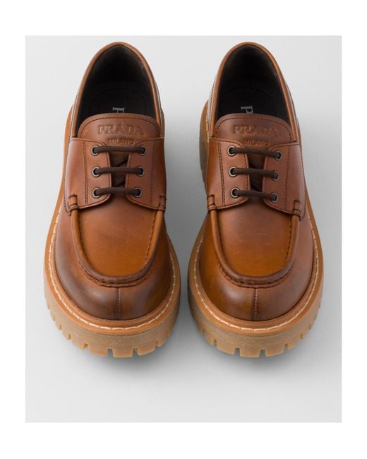 Prada Brown Vintage Lace-Up Shoes