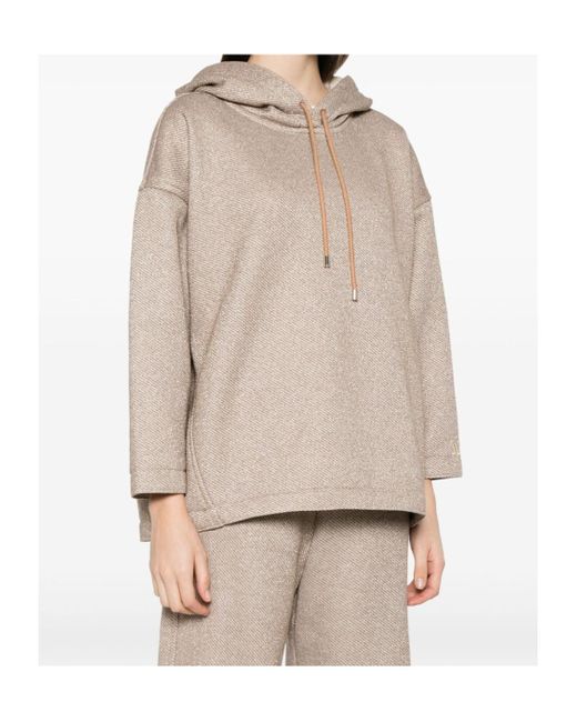 Max Mara Natural Logo Embroidered Drawstring Hoodie