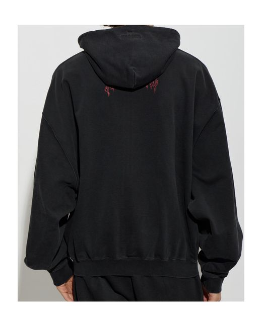 Vetements Black Long-Sleeved Hooded Sweatshirt for men