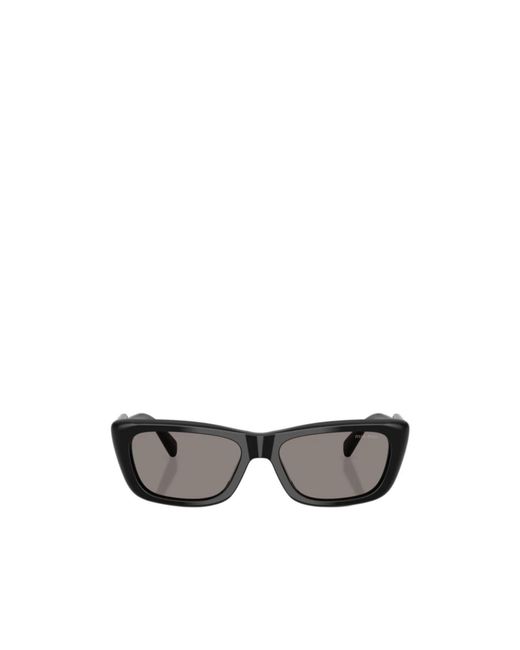 Miu Miu White Eyewear Rectangular Frame Sunglasses