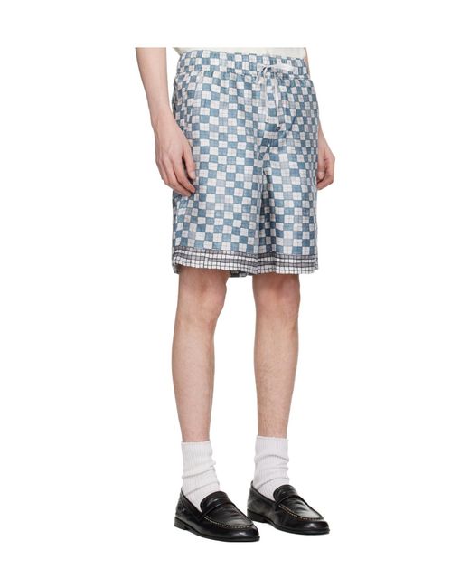 Amiri Blue Plaid Shorts for men