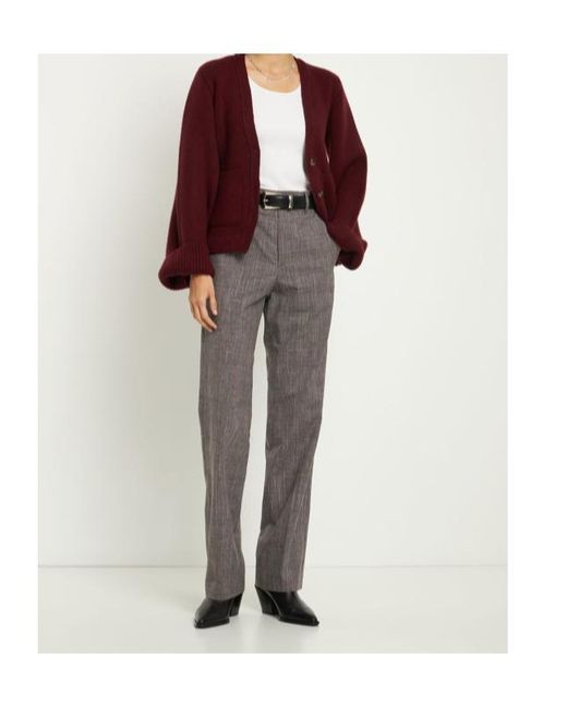 Isabel Marant Gray Olympe Wool Blend Straight Pants