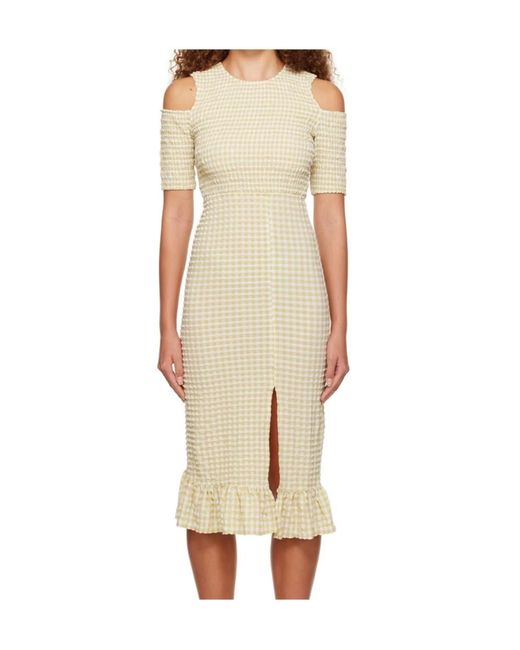Ganni Natural Stretch Seersucker Smock Dress
