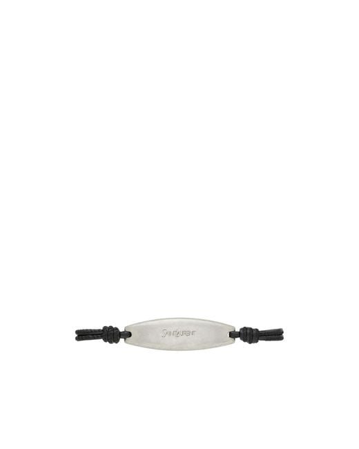 Saint Laurent White Cord Bracelet for men