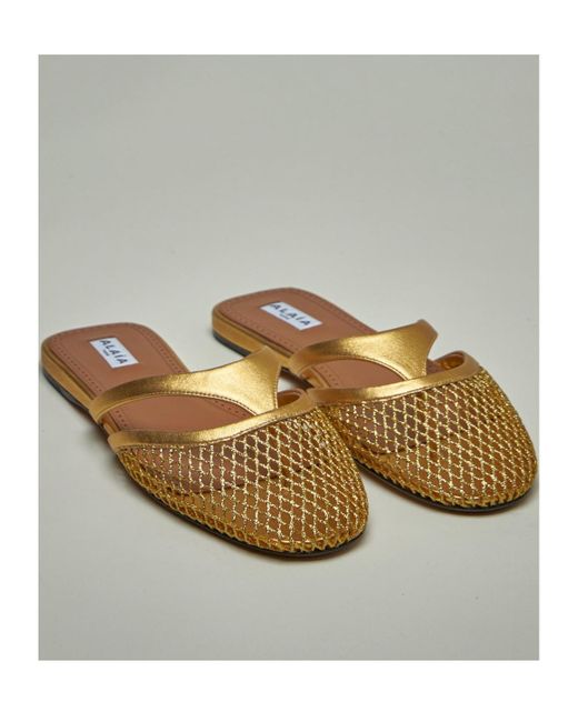 Alaïa Brown Round Toe Slippers